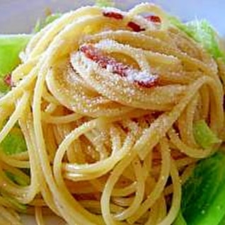 やわらか春キャベツとベーコンのパスタ